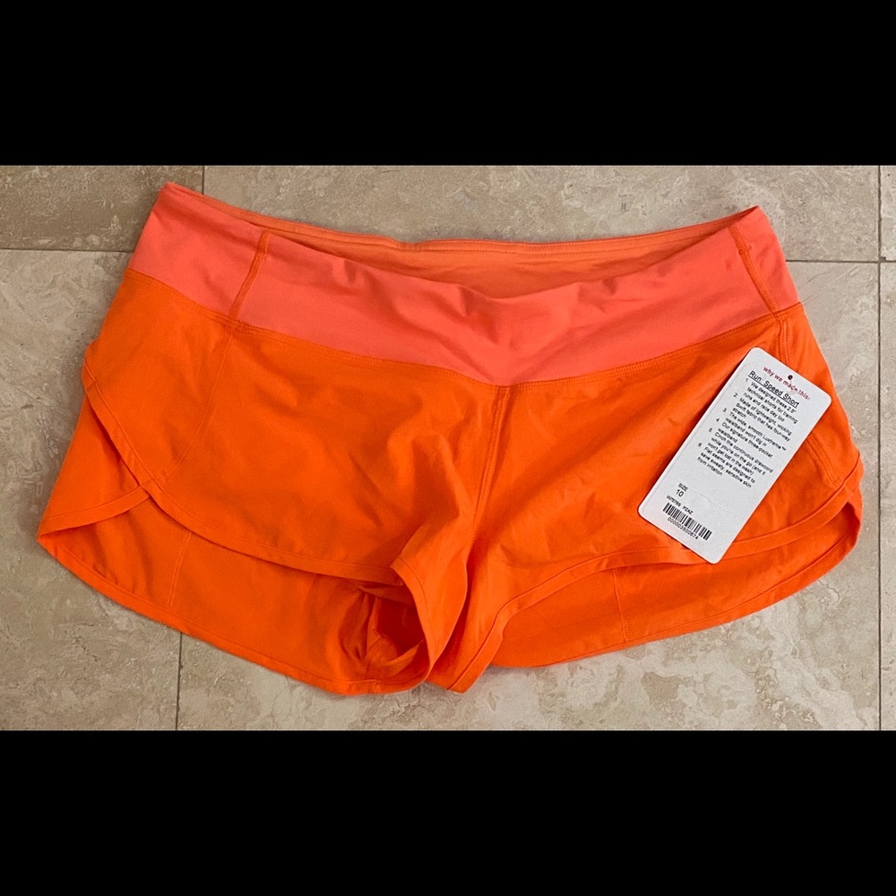Lululemon speed up orange short